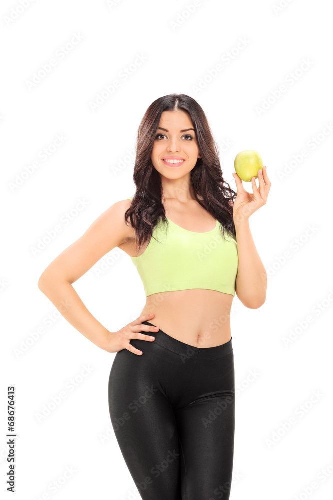 Beautiful woman holding an apple Beautiful woman holding an apple