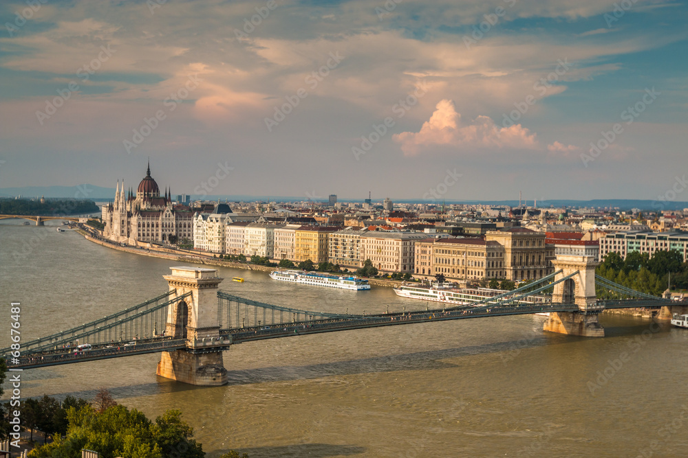 Fototapeta premium Budapest Hungary view from Castle Hill