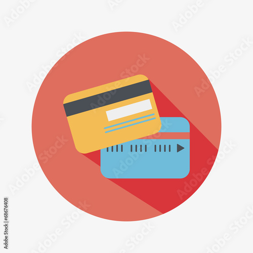 credit card flat icon with long shadow