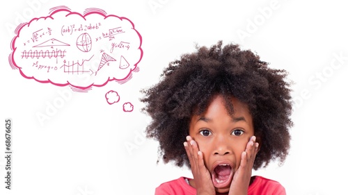 Εκτύπωση καμβά Composite image of math in thought bubble