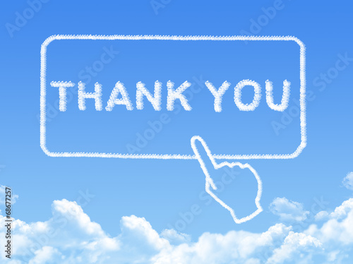 Thank you message cloud shape