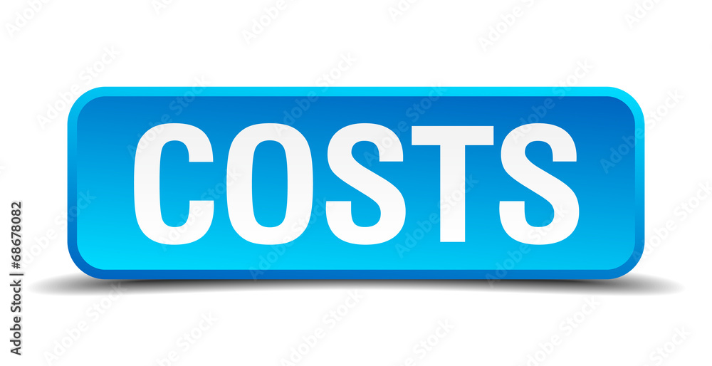 costs blue 3d realistic square isolated button costs blue 3d realistic square isolated button