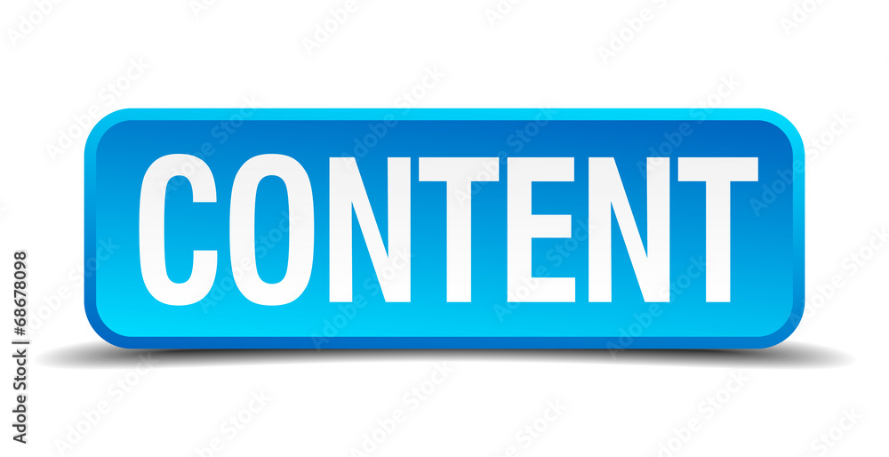 content blue 3d realistic square isolated button content blue 3d realistic square isolated button