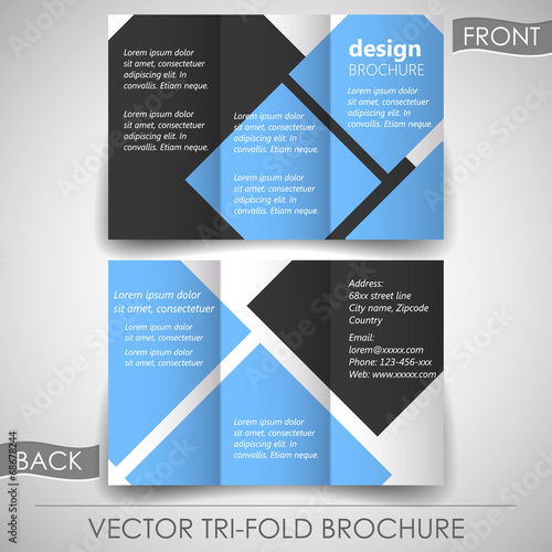 Business tri fold flyer template or corporate banner