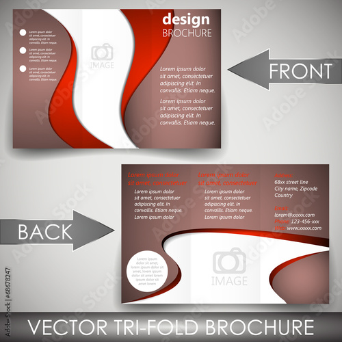 Business tri fold flyer template or corporate banner