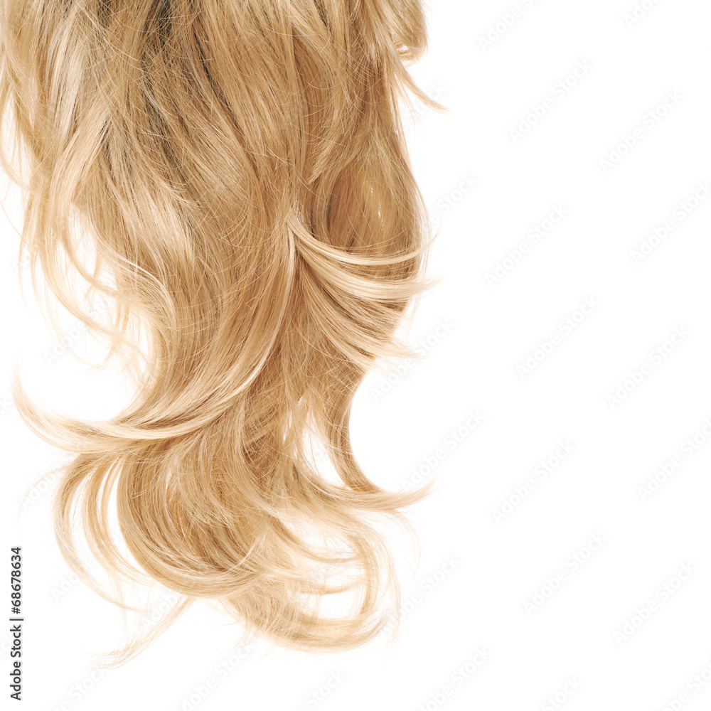 Naklejka premium Hair fragment over the white