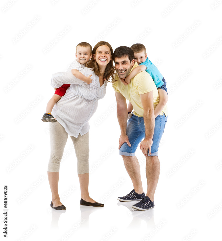 Happy family in studio Happy family in studio