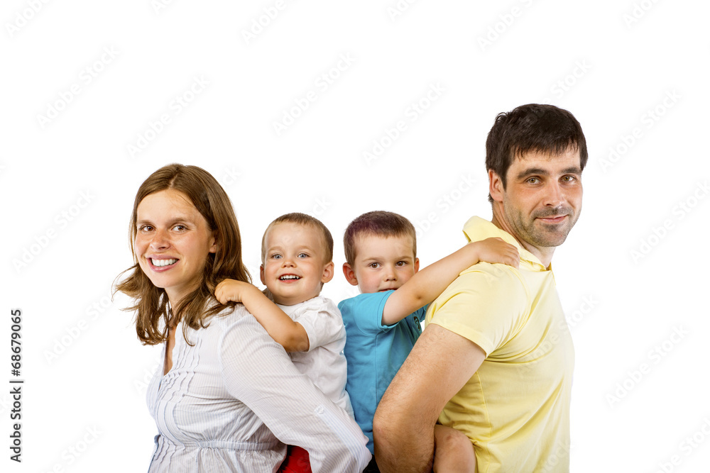 Happy family in studio Happy family in studio