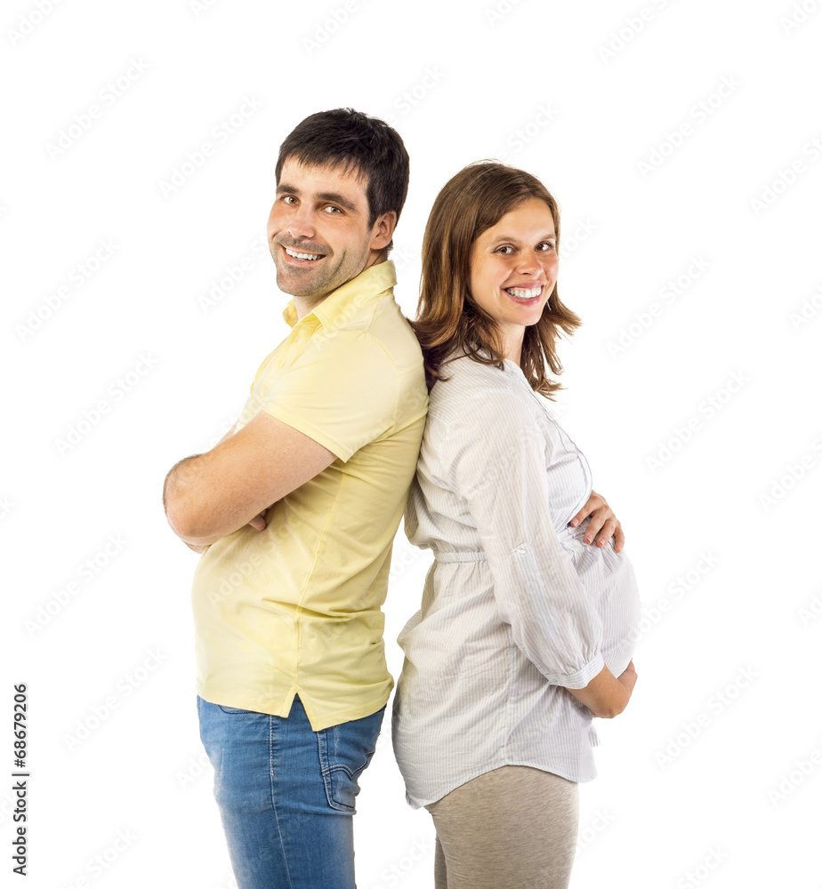 Pregnant couple in studio Pregnant couple in studio