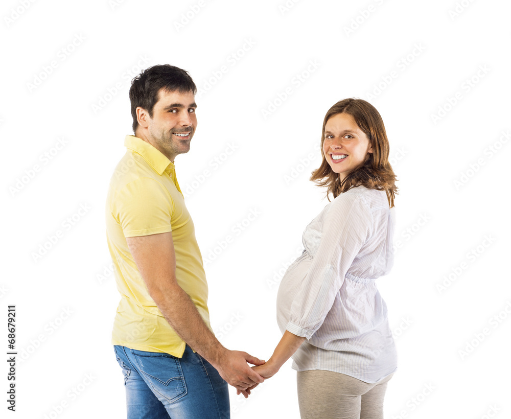 Pregnant couple in studio Pregnant couple in studio