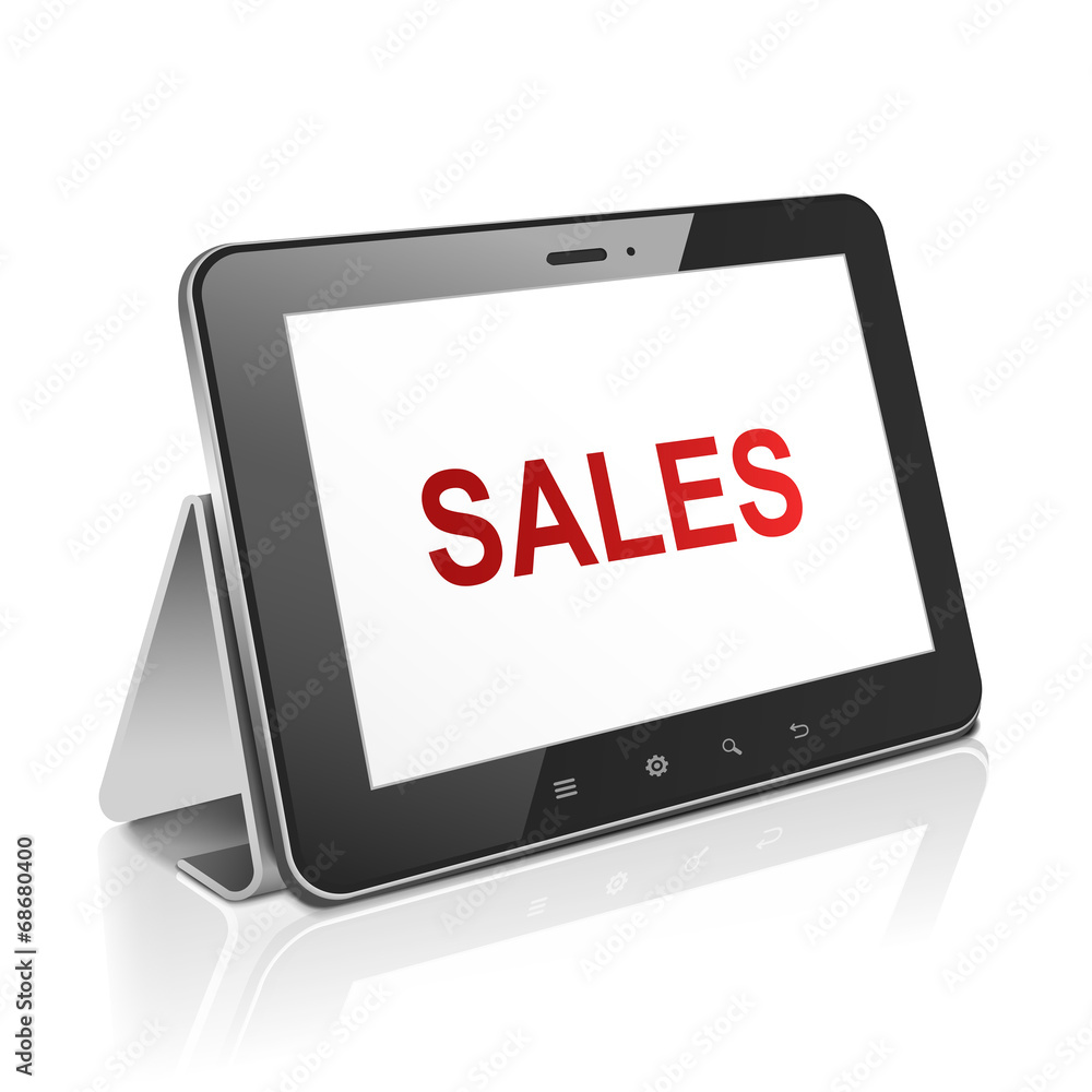 tablet computer with sales on display tablet computer with sales on display
