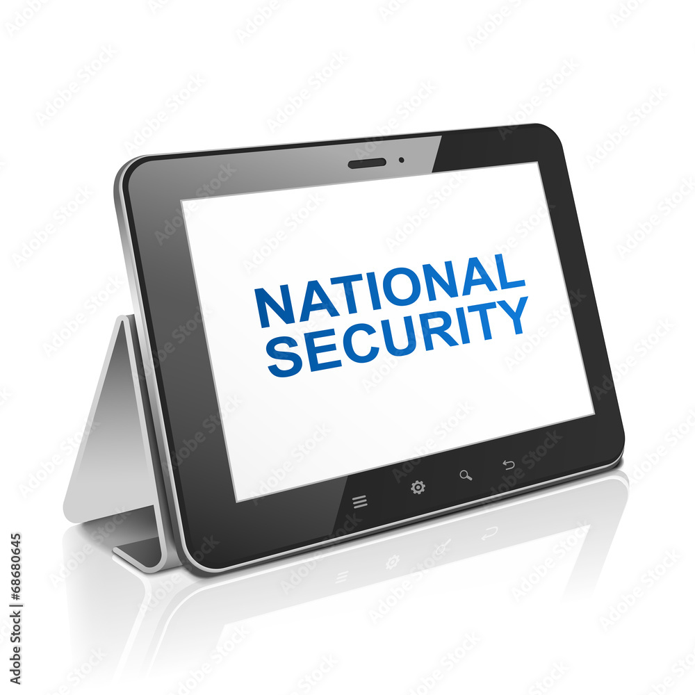 tablet computer with text national security on display tablet computer with text national security on display