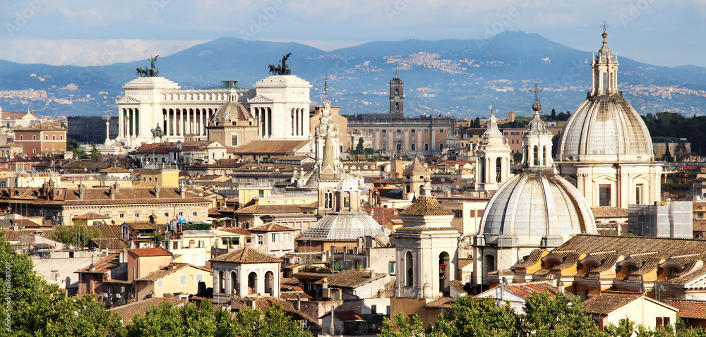 Fototapeta Beautiful panorama of Rome, Italy