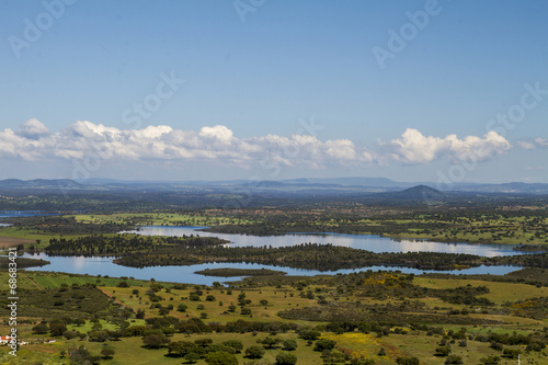 Landscape view of the beautiful Alqueva lake