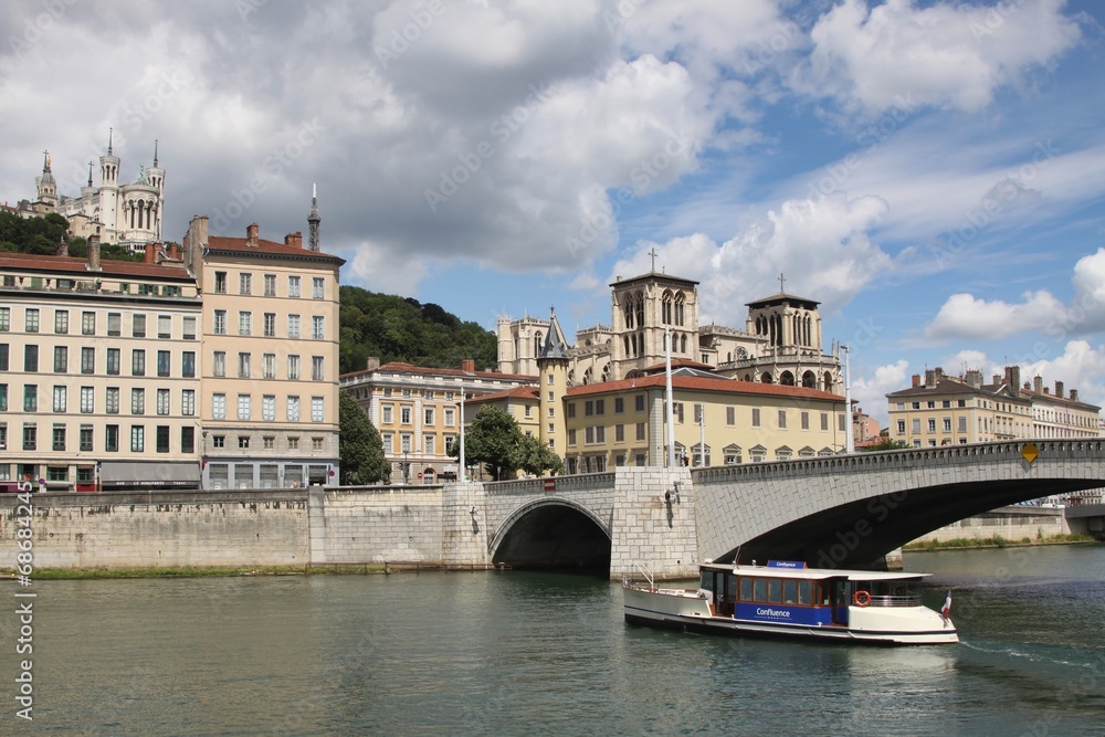 Vaporetto of Lyon on the Saône river
