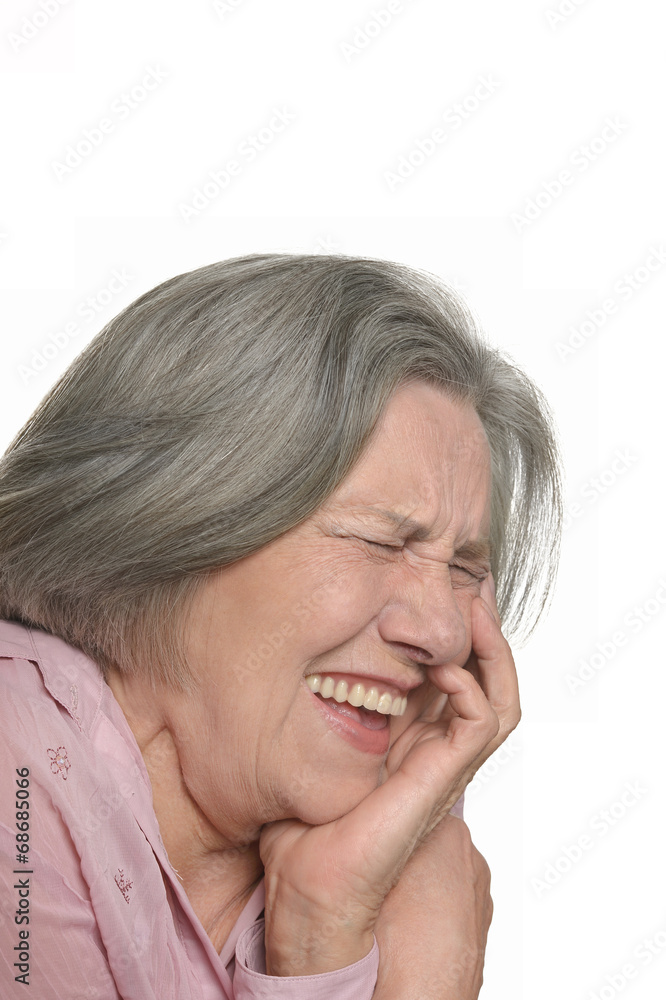 Laughing elderly woman isolated Laughing elderly woman isolated