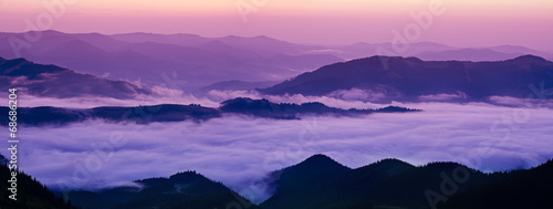 Mountain foggy sunrise #68686204
