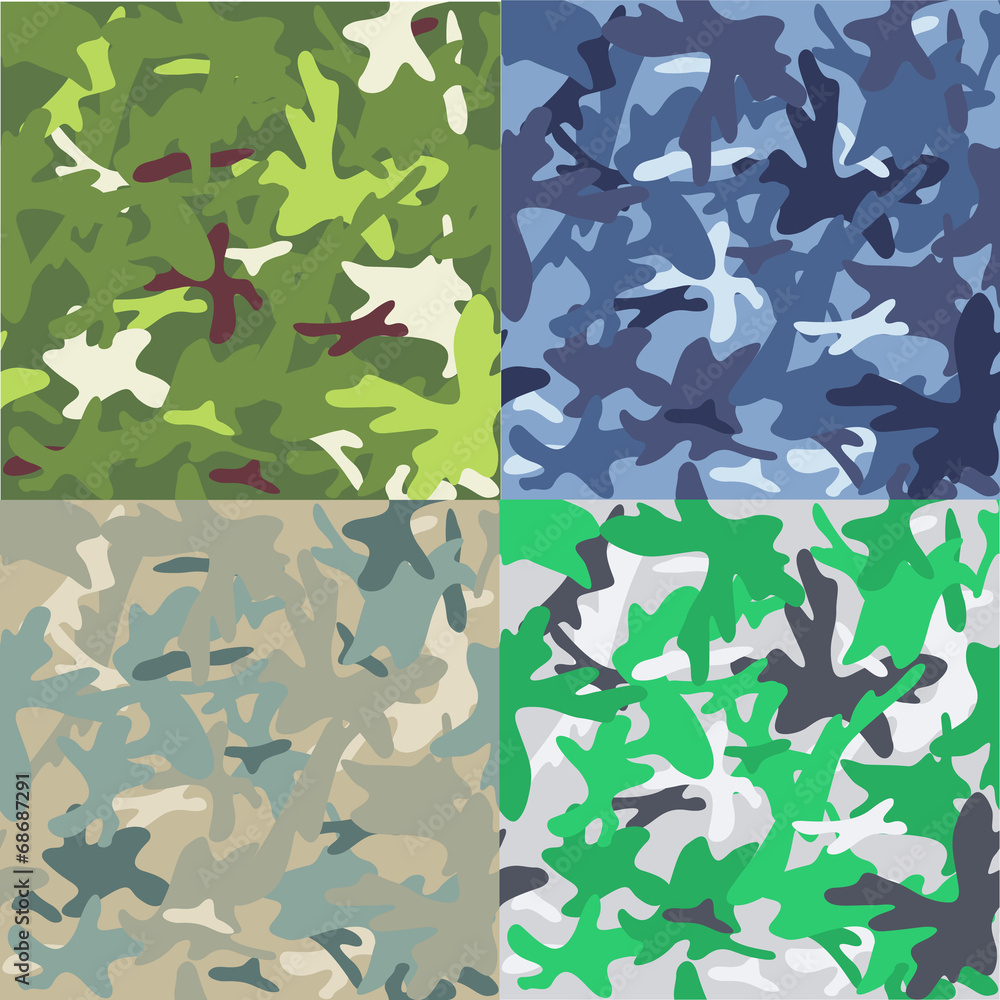 Set of camouflage military background. Seamless pattern Set of camouflage military background. Seamless pattern