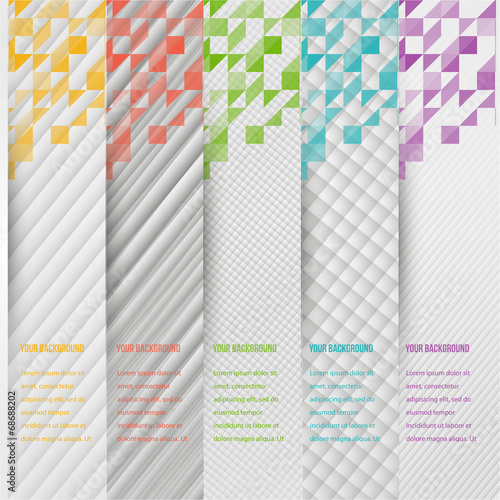 Abstract triangle template banner. Color set