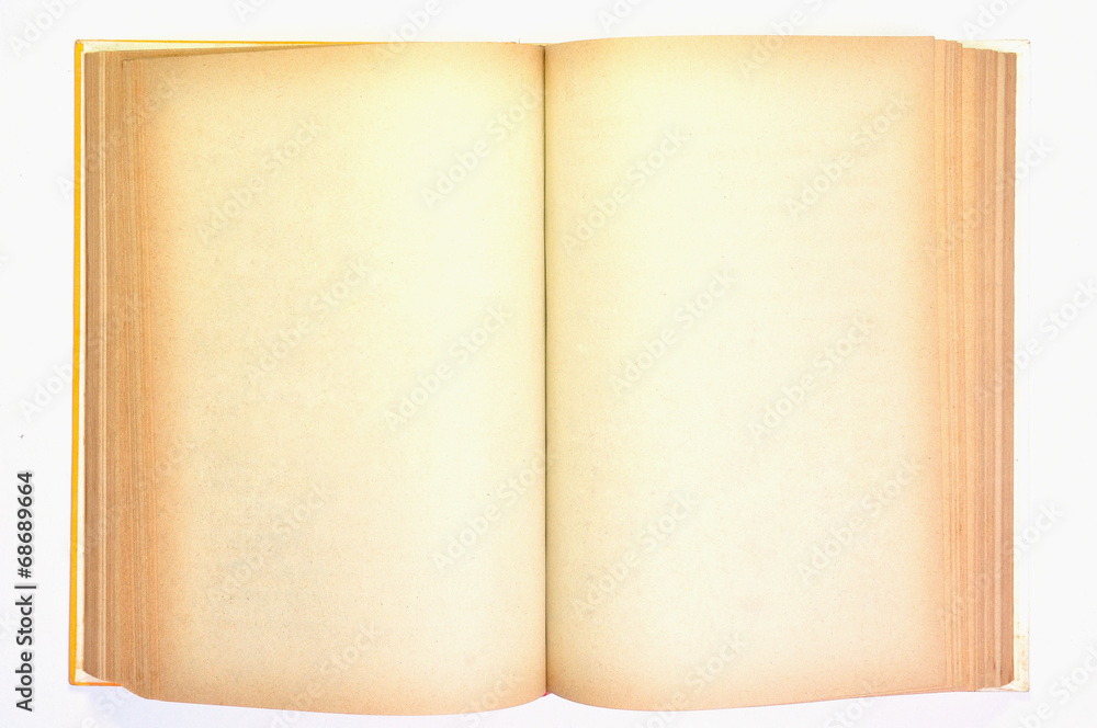 an old book with blank yellow stained pages an old book with blank yellow stained pages