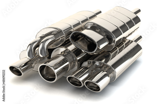Fotografie Set of exhaust pipes