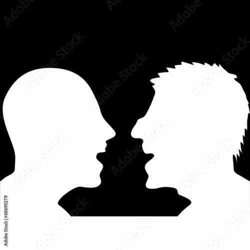 two people arguing silhouette