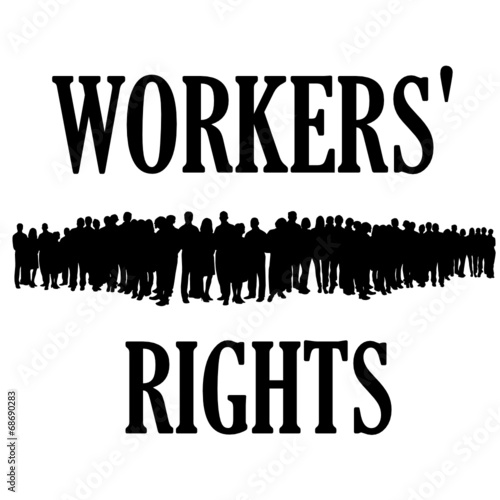 workers rights silhouette illustraton