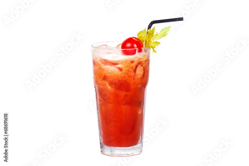 Bloody Mary cocktail with tomato and celery
