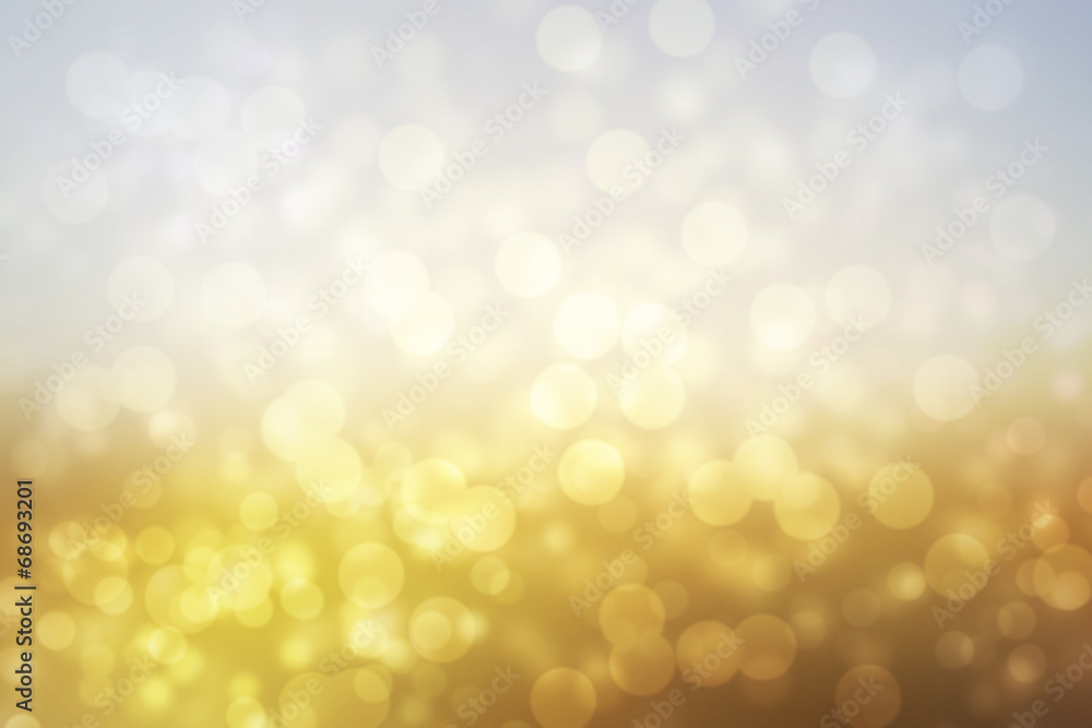 abstract sunny landscape background with glitter bokeh lights