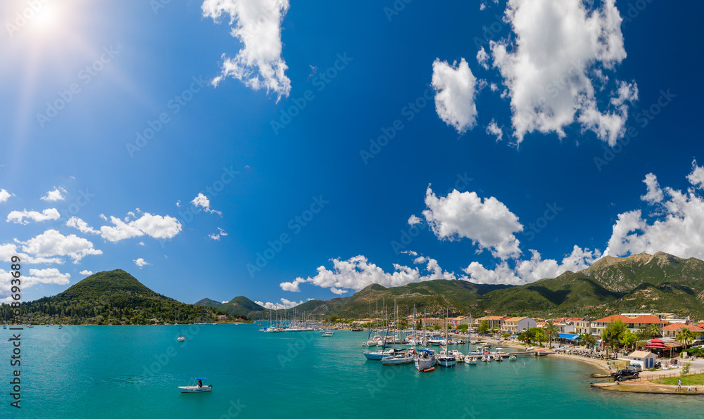Obraz premium Harbor of Nidri on Lefkas Greece