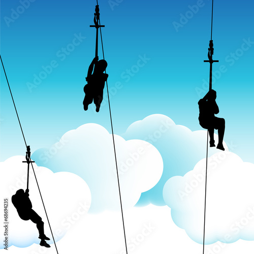Zip Line Group People