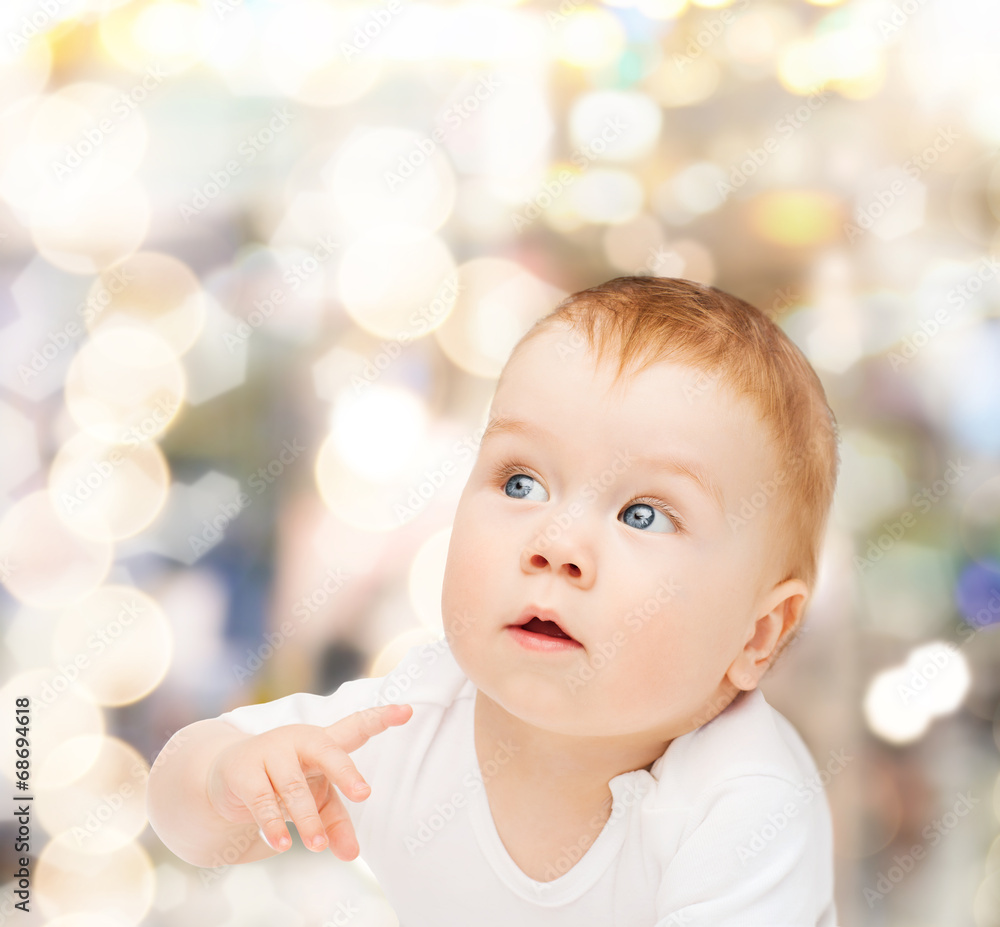 curious baby looking side curious baby looking side