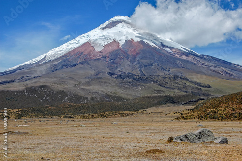 View of the majestic Cotopaxi volcano