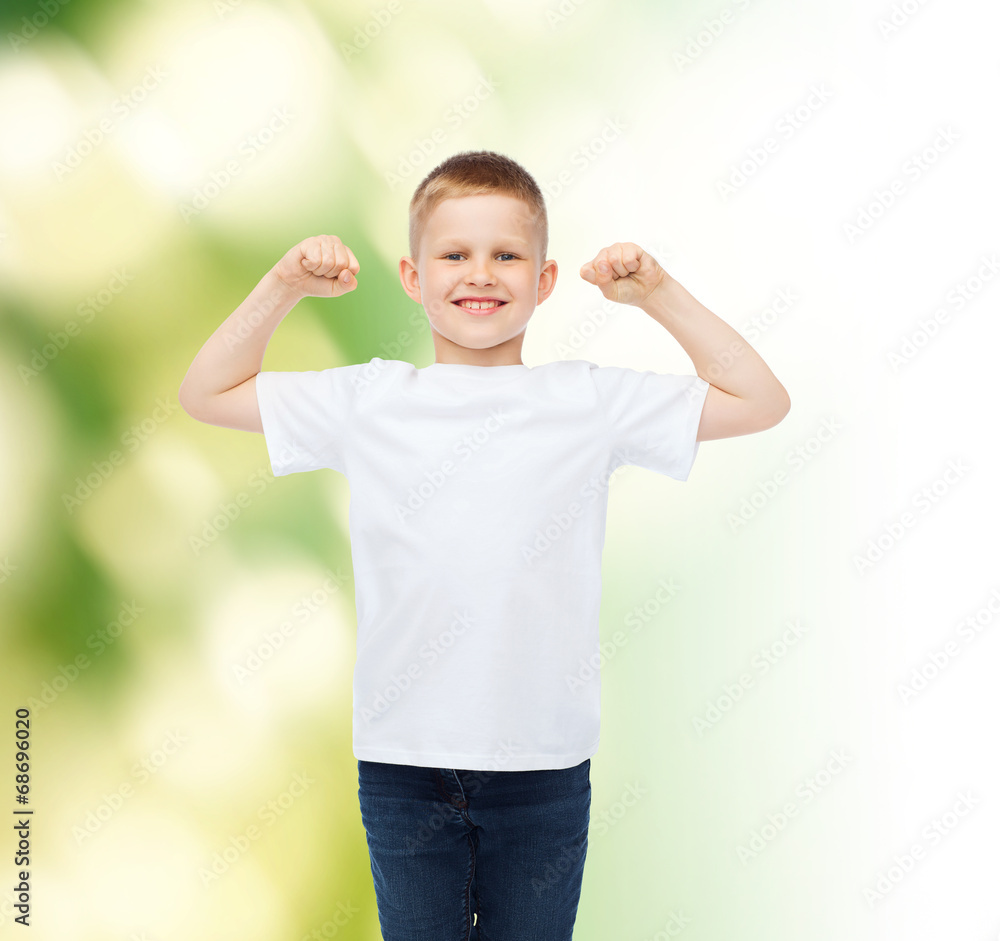 little boy in white t-shirt with raised hands little boy in white t-shirt with raised hands
