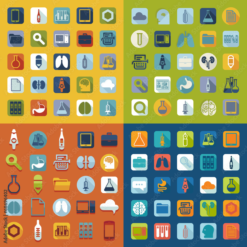 Set of medical flat icons Set of medical flat icons