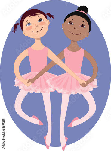 Little girls ballet dancers