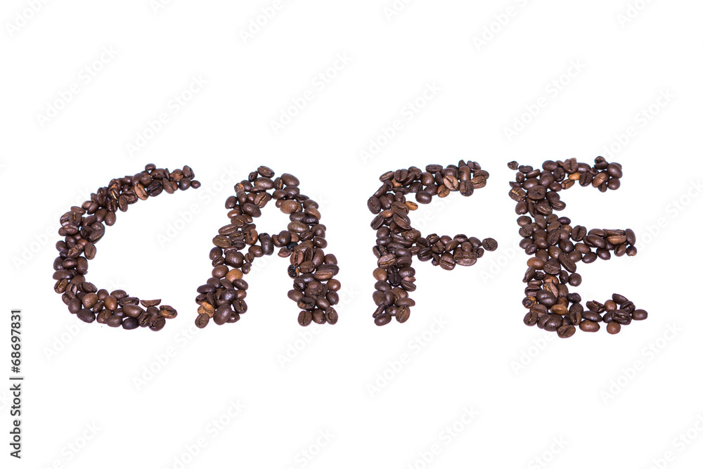 Kaffeebohnen Schriftzug Café Kaffeebohnen Schriftzug Café