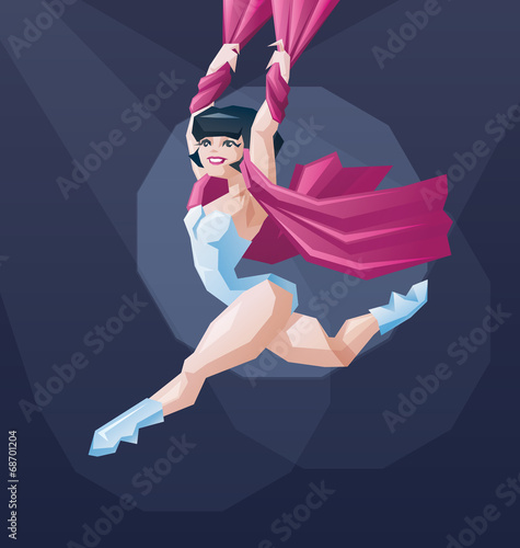 Young circus artist perform