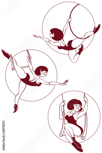 Young circus artist perform