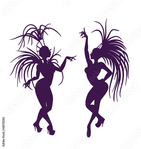 silhouettes of attractive samba queen