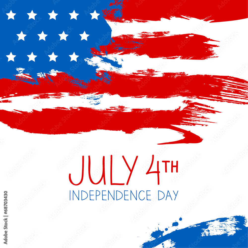 American flag splash background. Independence Day design