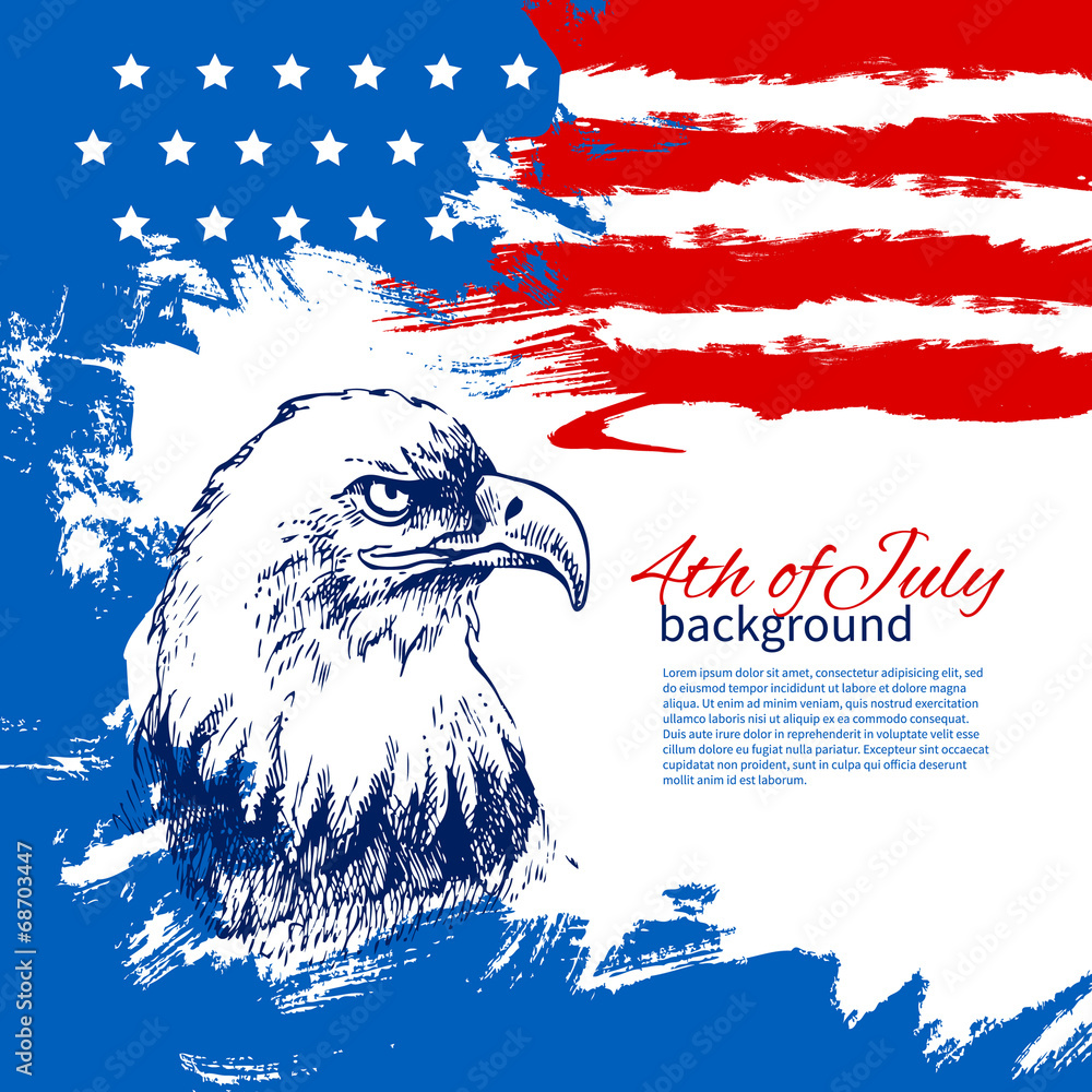 4th of July background with American flag. Stock Vector | Adobe Stock