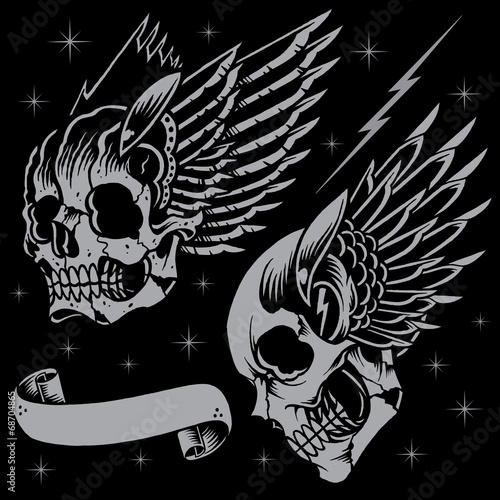 Skulls and wings