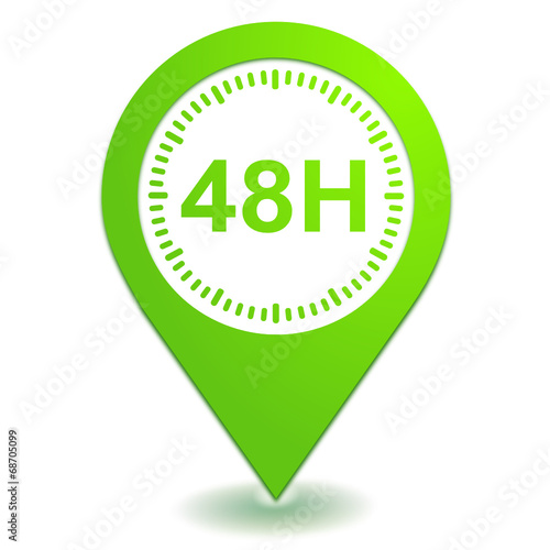 48 heures sur symbole localisation vert