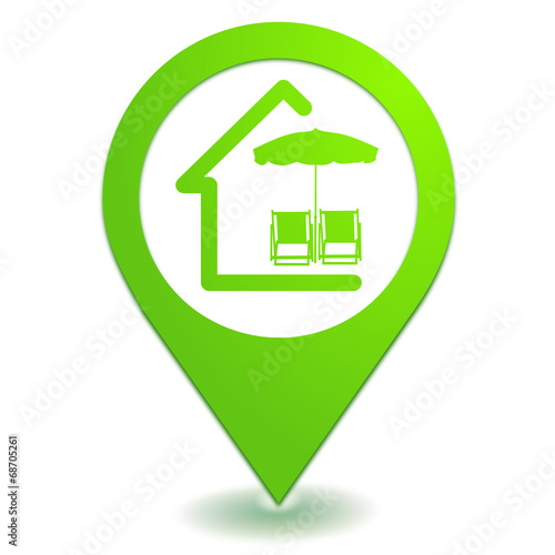 location de vacances sur symbole localisation vert