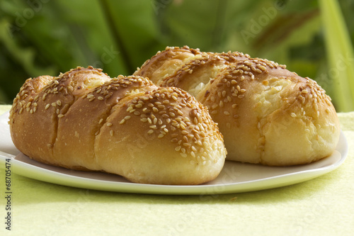 Sesame and garlic bread