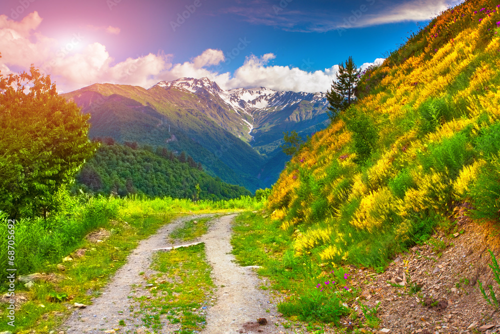 Fototapeta premium Traveling Caucasus mountains