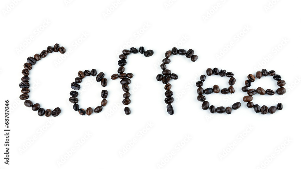 Coffee beans on white background Coffee beans on white background
