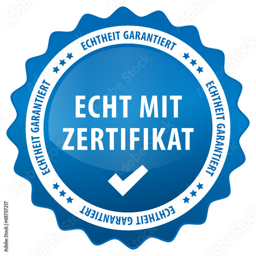 Echt mit Zertifikat - Echtheit garantiert - blau