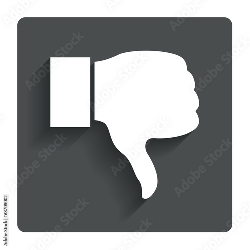 Dislike sign icon. Hand finger down symbol.